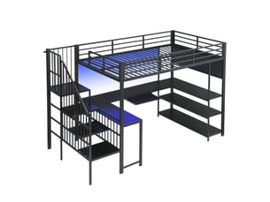 Lit mezzanine 120x200 cm <strong></strong>  <strong></strong> coloris noir