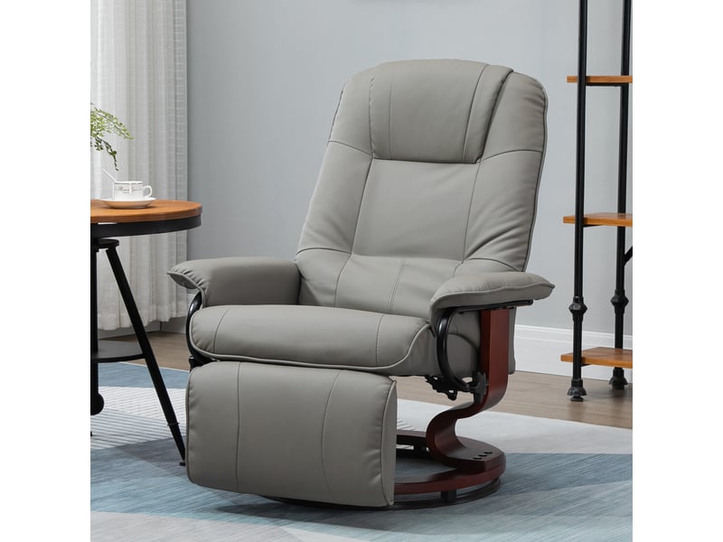  Fauteuil relax pivotant,78x87x100 cm,inclinable à 145°,similicuir,gris  - Conforama B