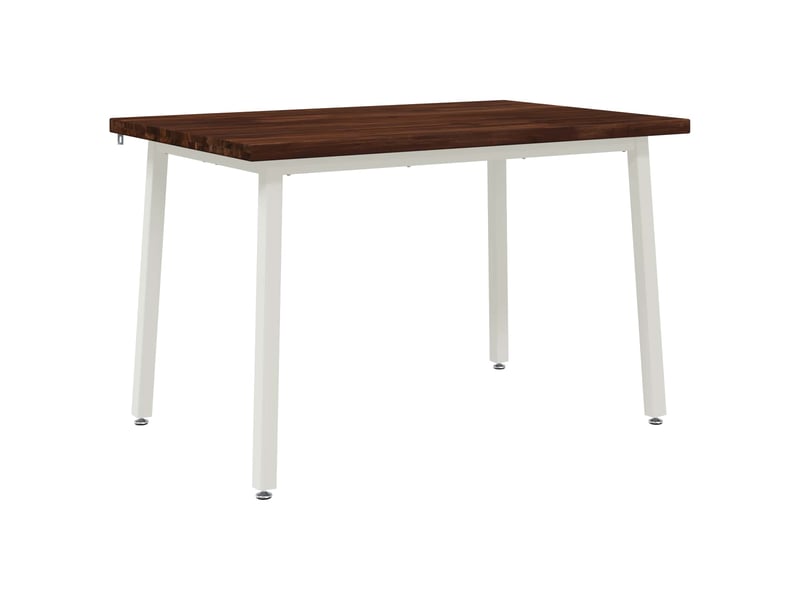 Table à manger moderne 120x80x75 cm bois d'acacia massif marron foncé et blanc shl45695 - Conforama A