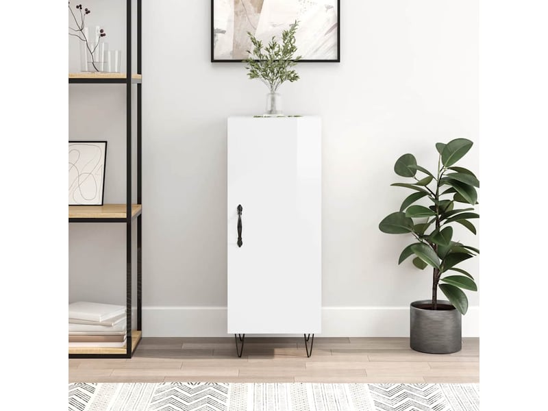  Buffet - bahut - meuble de rangement blanc brillant 34,5x34x90 cm bois d'ingénierie  - Conforama B