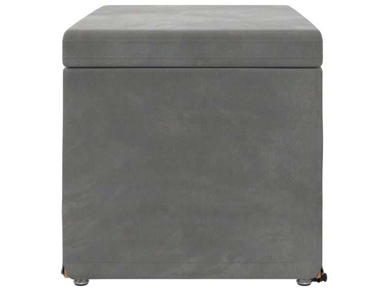  Tabouret bas, ottoman gris foncé 61x41x40 cm velours et bois composite  - Conforama E