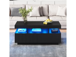 Table basse rectangulaire coloris noir <strong>MERAX</strong> <strong>table basse noir</strong> - 50 cmx100 cm