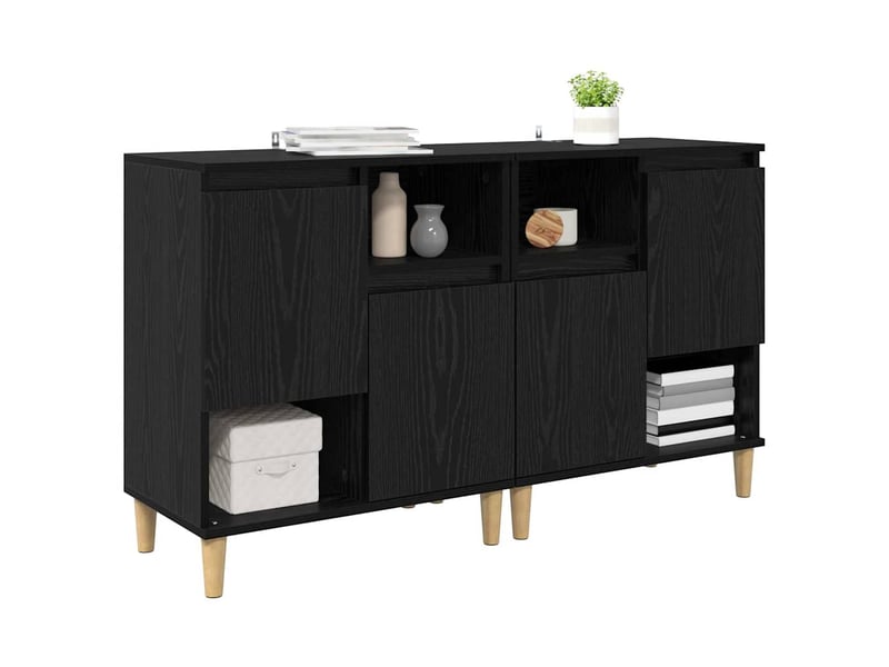  Buffet - bahut - meuble de rangements 2 pc chêne noir 60 x 35 x 70 cm bois d'ingénierie  - Conforama C