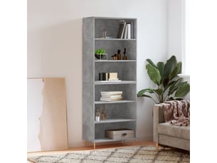 Buffet - bahut - meuble de rangement gris béton 69,5x32,5x180 cm bois d'ingénierie
