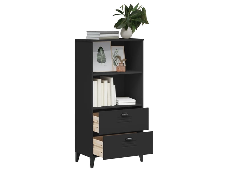  Bibliothèque, meuble de rangement salon viken noir 60x35x123 cm bois d'ingénierie  - Conforama D
