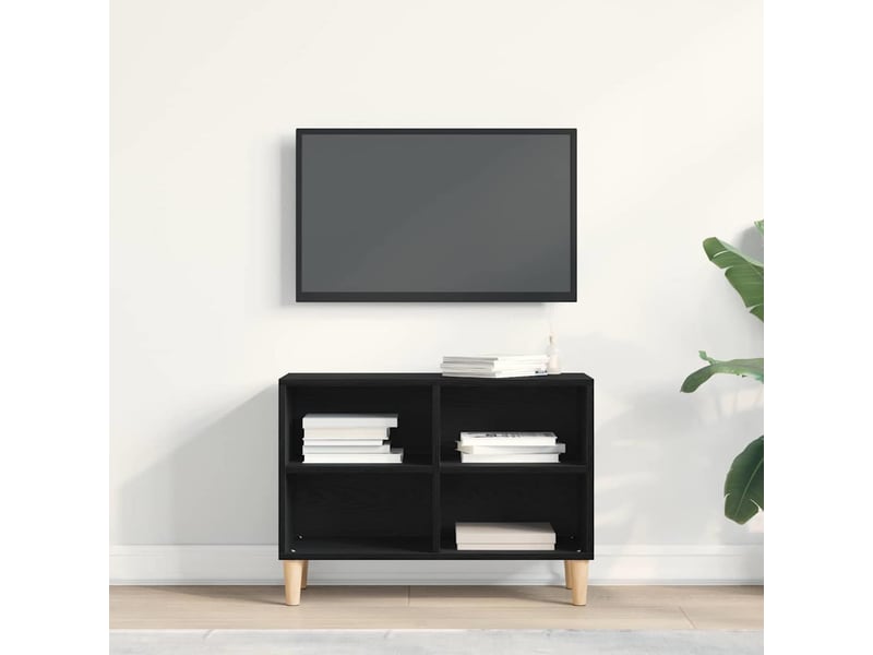  Meuble tv - banc tv - meuble de rangement 69,5 x 30 x 50 cm chêne noir bois d'ingénierie  - Conforama D