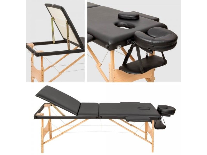  Table de massage noire 3 zones avec sac de transport 08_0000467  - Conforama B
