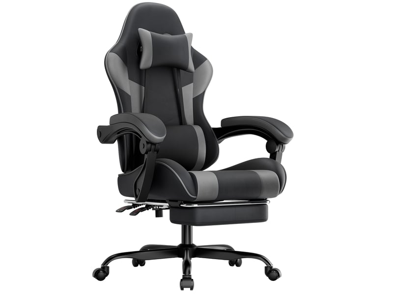  Chaise de bureau gaming ergonomique inclinable avec repose-pieds cravdom  - Conforama A