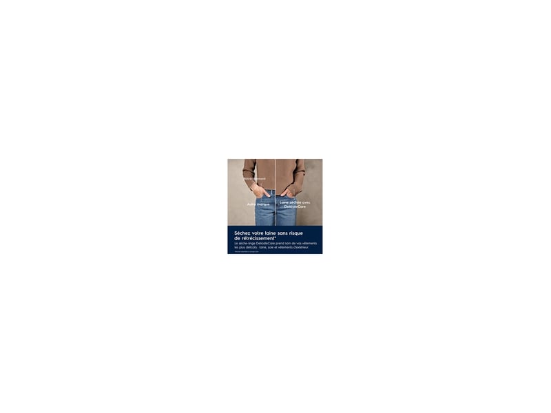  Seche linge pompe a chaleur 9 kg frontal delicatecare optisense anti-froissage easyclean blanc pose libre 8259518 - Conforama E