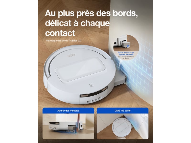  ECOVACS DEEBOT T90 Max Omni Robot Aspirateur Laveur, 30000Pa, OZMO Roller 3.0, ZeroTangle 4.0 30kPa,Version Améliorée du T50 - Conforama W