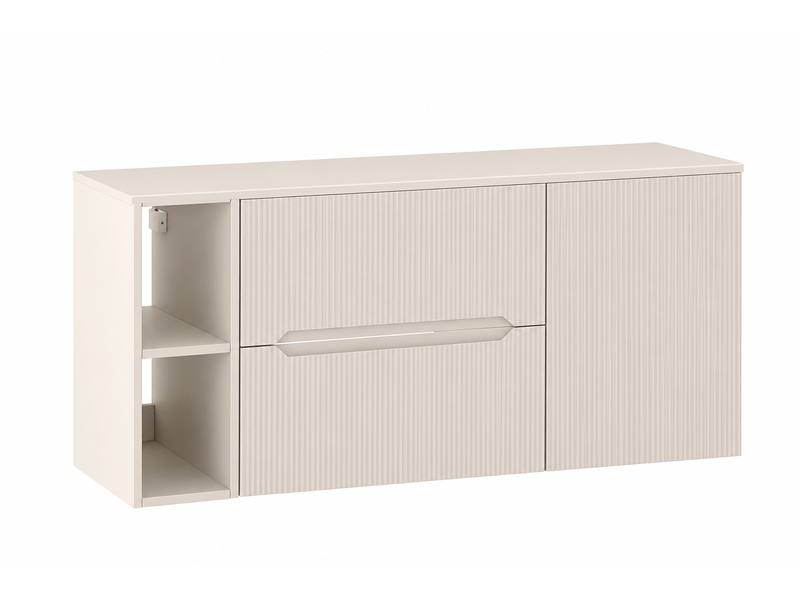  Ensemble salle de bain avec étagère et plan novo l.120 cm cachemire mat  - Conforama A