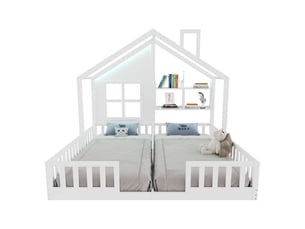 Lit cabane 90x200 cm SOGEU   coloris blanc