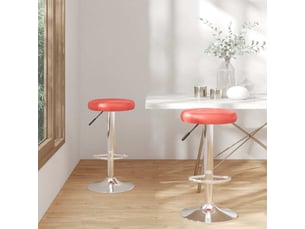 Lot de 2 tabouret de bar, chaise de bar rouge similicuir shl39298