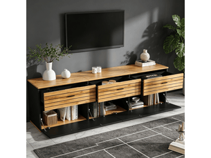 Meuble tv coloris bicolore 168 cm   