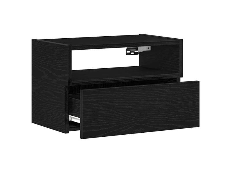  Table de chevet - cabinet de chevet - table de nuit murale noir 45x26x28,5 cm  - Conforama D
