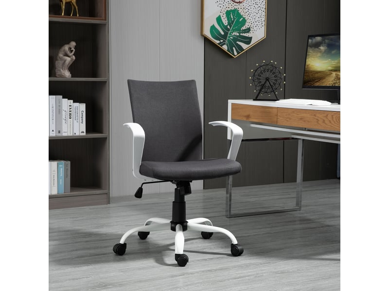  Fauteuil de bureau pivotant ergonomique à hauteur réglable, 61 x 61 x 89-99 cm, gris foncé  - Conforama D