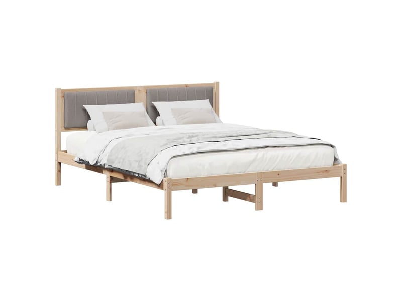  Lit double- lit adulte -  cadre de lit avec tête de lit rembourrée taupe 160 x 200 cm  - Conforama B