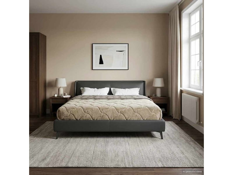  Duvet - couette complet toute l'année matelassé gris clair 220 x 260 cm  - Conforama D