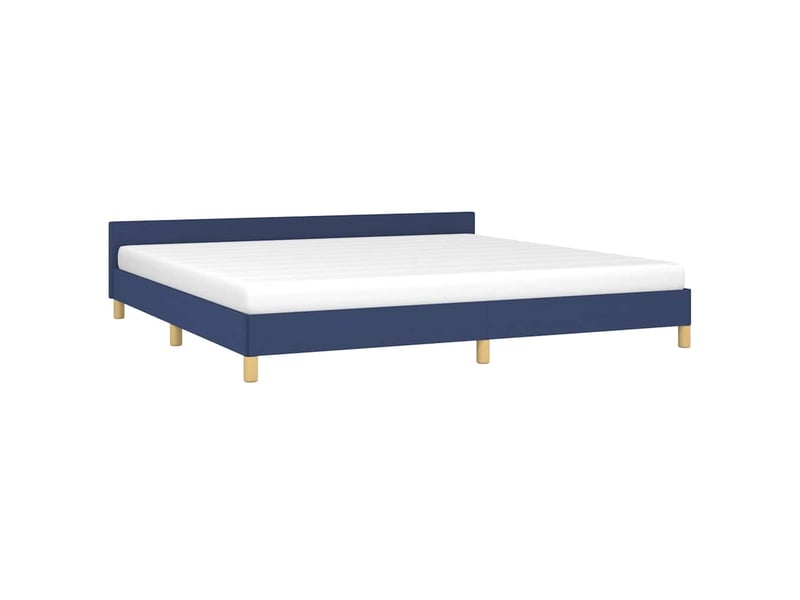  Lit double- lit adulte -  cadre de lit avec tête de lit sans matelas bleu 200x200cm tissu  - Conforama B