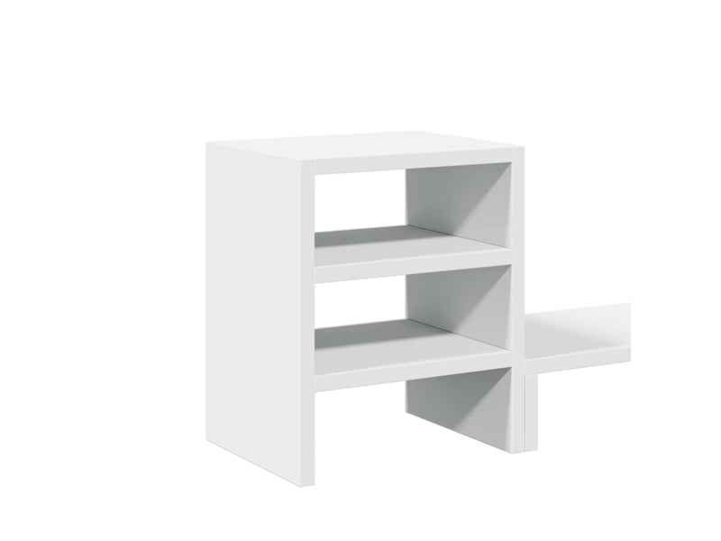  Support de moniteur table meuble bureau et organisateur de bureau bois d'ingénierie blanc 02_0044957  - Conforama E