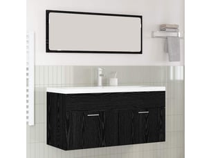 Armoire de salle de bain, cabinet de salle de bain chêne noir 100 x 38,5 x 46 cm cf65067