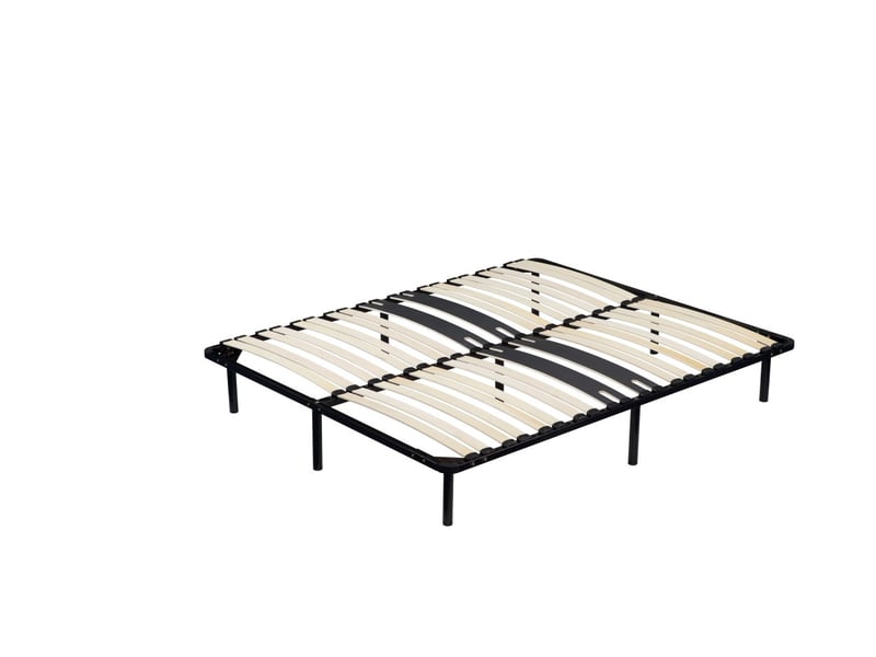 Sommier 180x200 noir cadre lattes renforce 29 cm metal - montage facile rapide - confort optimal - usage quotidien - hautes performances  - Conforama A
