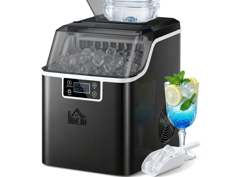  Machine à glaçons, 20 kg en 24h, 24 glaçons en 14-18 min, ice maker avec fonction autonettoyante, 25,2x36x37,1cm, noir  - Conforama A