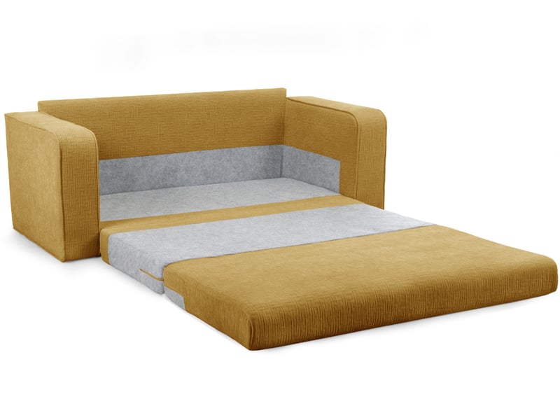  Bobochic canapé droit convertible déplimousse come tissu texturé jaune COME - Conforama D