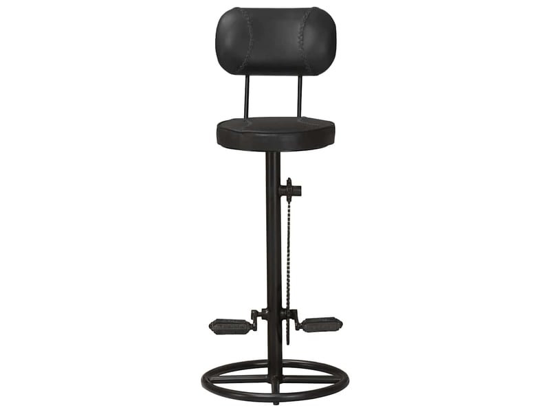  Lot de 2 tabouret de bar, chaise de bar noir cuir de chèvre véritable  - Conforama C
