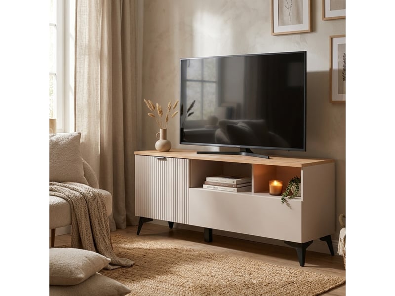  Meuble tv mobile velton avec tiroir et porte abattante  - Conforama B