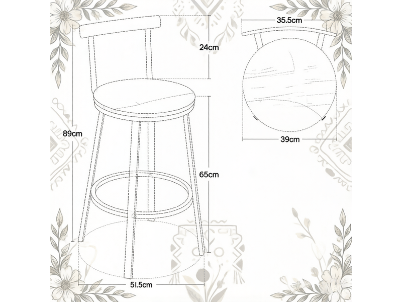 Chaise de cuisine 2 pièces style accent moderne dossier courbé tabouret de bar tabouret de petit-déjeuner - Conforama C
