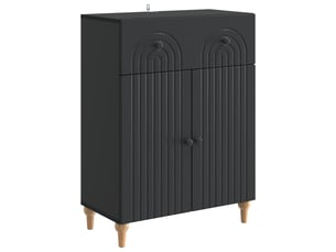 Buffet - bahut - meuble de rangement noir 66 x 34,5 x 90 cm bois d'ingénierie