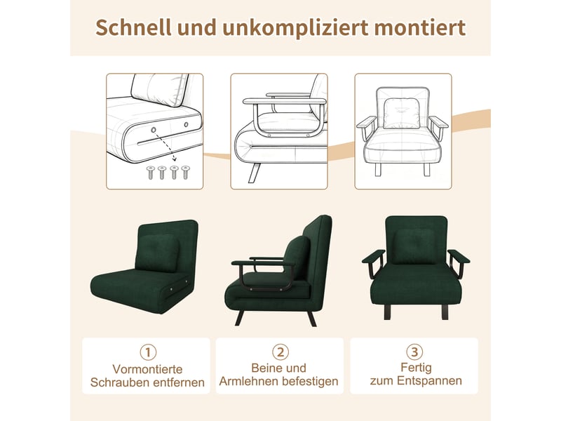  Fauteuil de relaxation 185 cm fonction lit, dossier 5 positions  - Conforama E