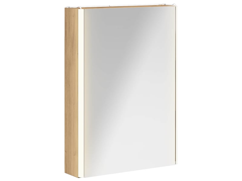 Armoire miroir salle de bain, meuble de rangement chêne artisan shl9826 - Conforama A