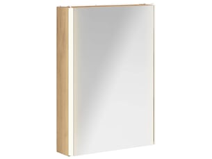 Armoire miroir salle de bain, meuble de rangement chêne artisan shl9826