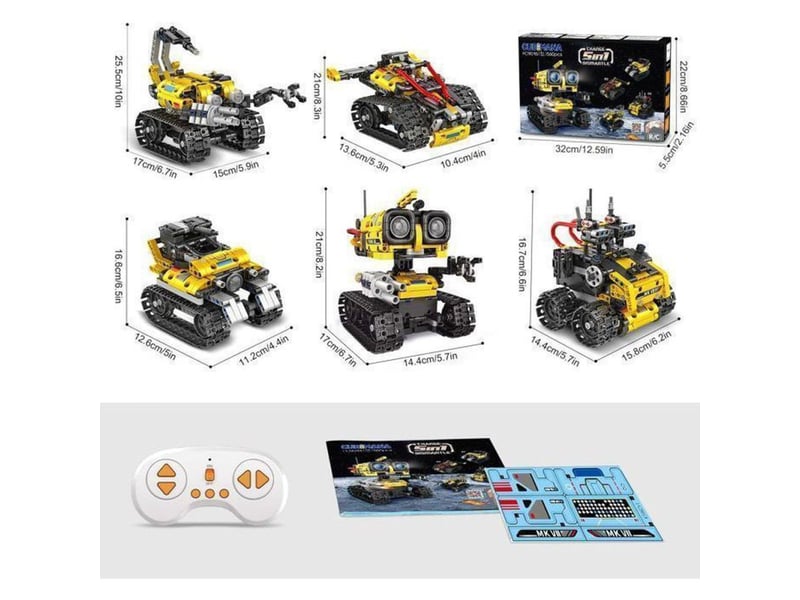  Kit vehicule robot 5 en 1 cubimana 560 pieces jaune abs avec telecommande 2.4 ghz et application 151498_AAAIG28230_6_DROPFR - Conforama B