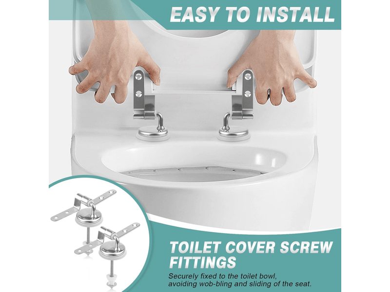 Kit de fixation pour abattant wc (2 pièces), fixations pour charnières, charnières pour abattant wc, fixations pour abattant wc standard - Conforama E