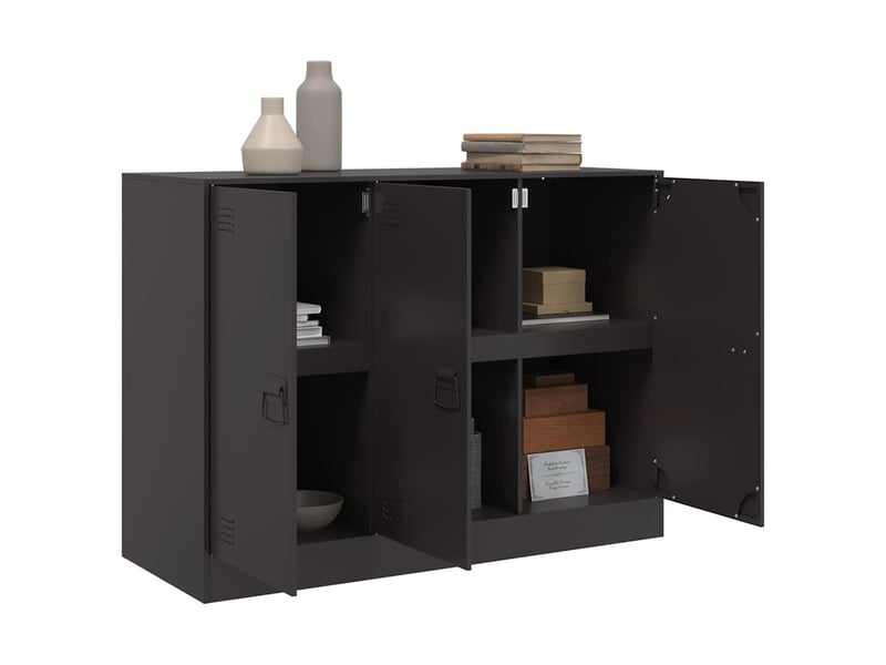 Buffet - bahut - meuble de rangement noir 99x39x73 cm acier - Conforama E