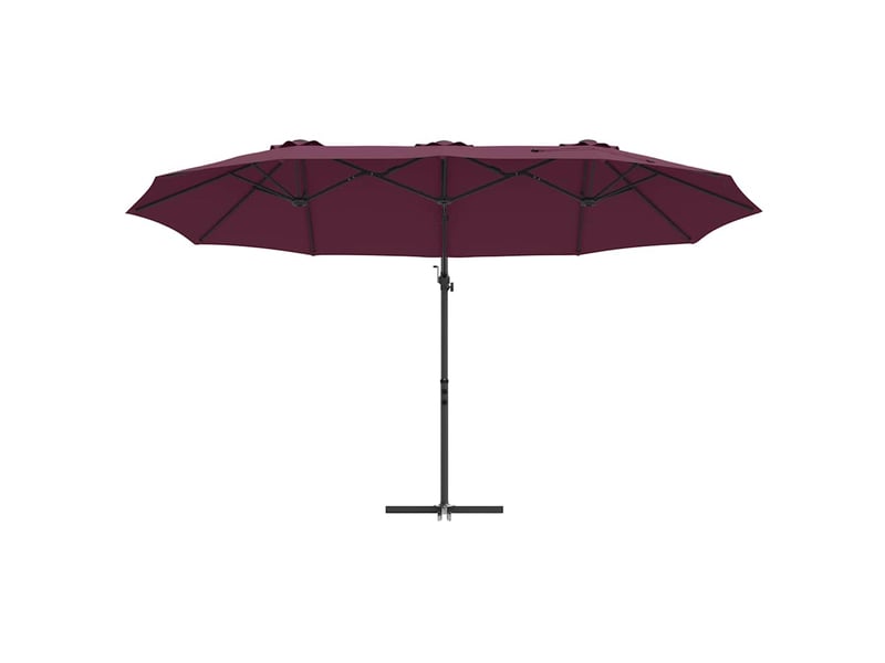 Parasol de jardin, parasol d'extérieur bordeaux 372x198x243 cm polyester et aluminium - Conforama E