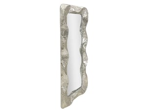 Miroir mural argelux rectangulaire avec cadre en fer argenté martelé 80x170 cm