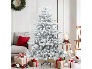 Sapin de noël - arbre de noël artificiel à branches pliantes, duveteux de neige