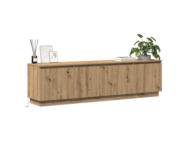  Meuble tv - banc tv - meuble de rangement 180 x 38 x 49 cm chêne artisanal bois d'ingénierie  - Conforama C