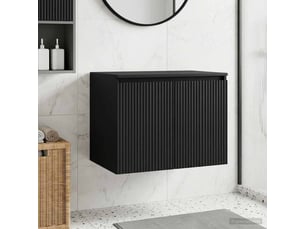 Cabinet salle de bain mural, meuble de rangement noir 62.5x44.5x50 cm