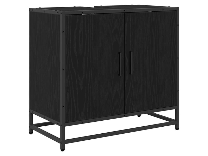  Ensemble de mobilier de salle de bain 3 pièces chêne noir cf64463  - Conforama E
