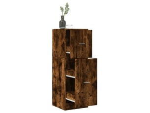 Meuble de rangement, armoire d'apothicaire chêne fumé 40x41x118 cm bois d'ingénierie
