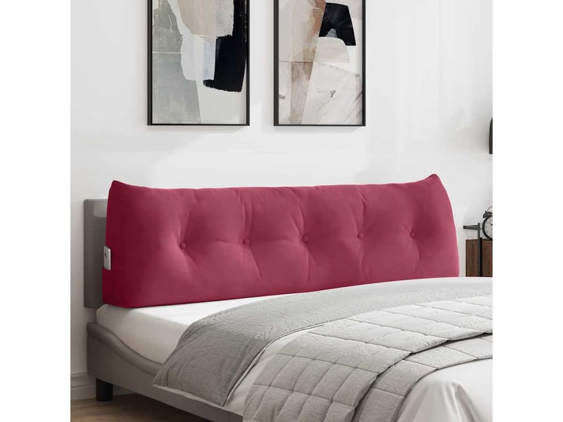 Coussin de dos, coussin de dossier bordeaux 160 x 24 x 50 cm velours cf54588 - Conforama B