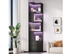 Bibliotheque coloris noir 4 étagère(s) <strong>DESVIAE</strong> <strong></strong> - 43.5 cm x 180 cm