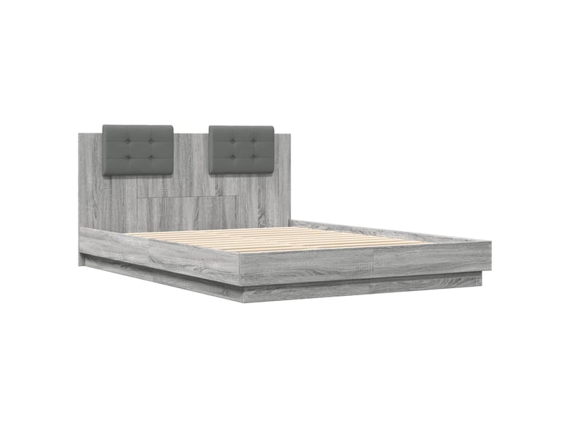  Lit double- lit adulte -  cadre de lit sans matelas sonoma gris 120x200 cm  - Conforama B
