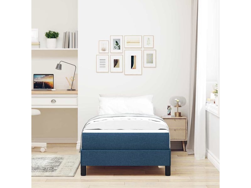  Lit simple- lit adulte -  lit à ressorts bleu 100 x 200 cm tissu  - Conforama B