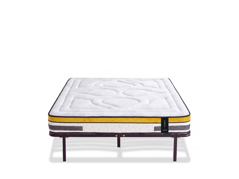 Ensemble aubertin 140x200 cm + sommier métal - ressorts + mémoire - ép. 24 cm 4AU.AU.SK56.1420 - Conforama A